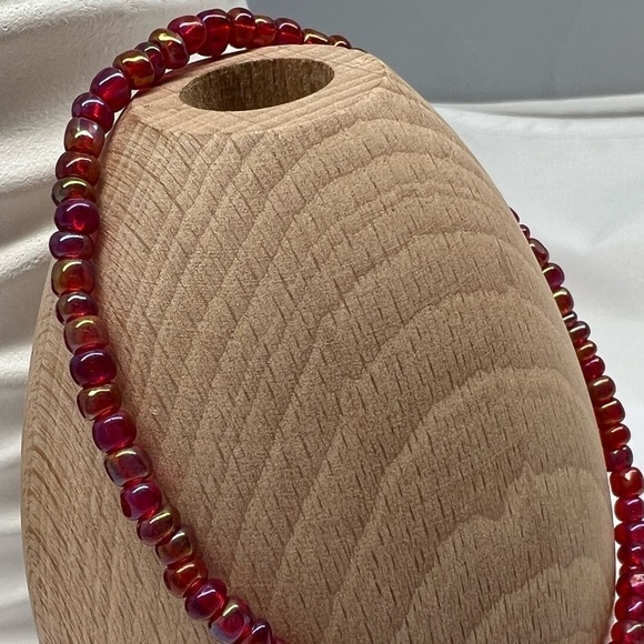 STRETCH Beaded Anklet Red Rainbow - Picture 4 of 13